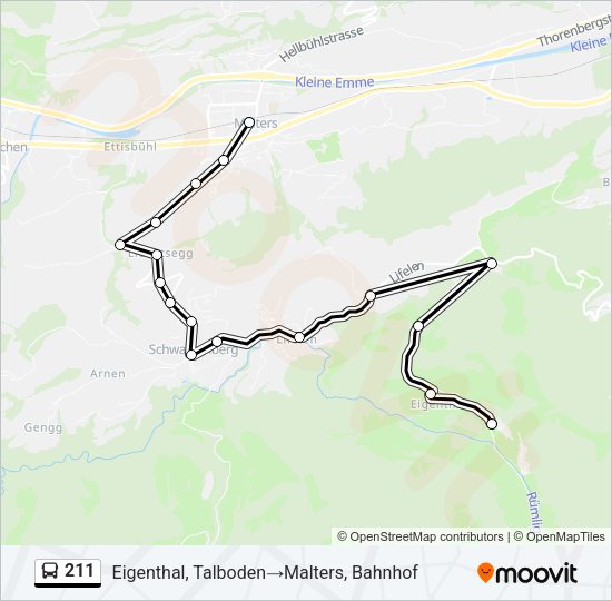 211 Bus Line Map