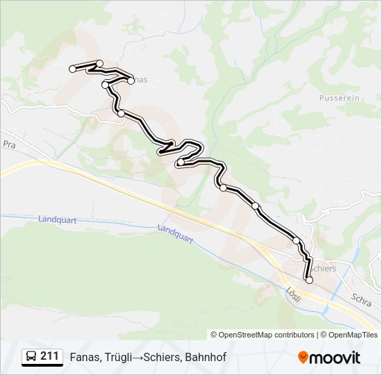 211 Bus Line Map