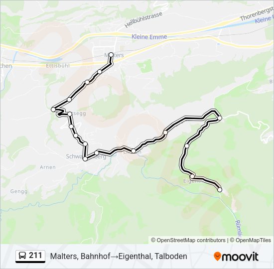 211 Bus Line Map