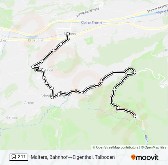 211 Bus Line Map