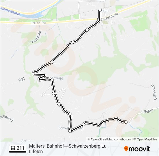 211 Bus Line Map