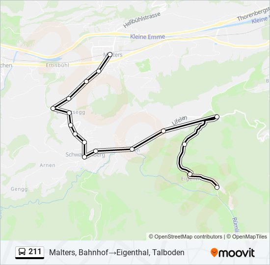 211 bus Line Map