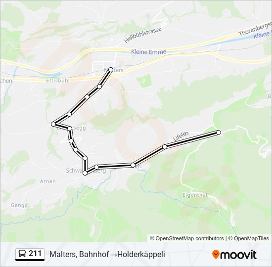 211 bus Line Map