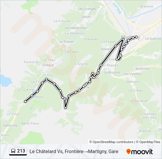 213 Bus Line Map