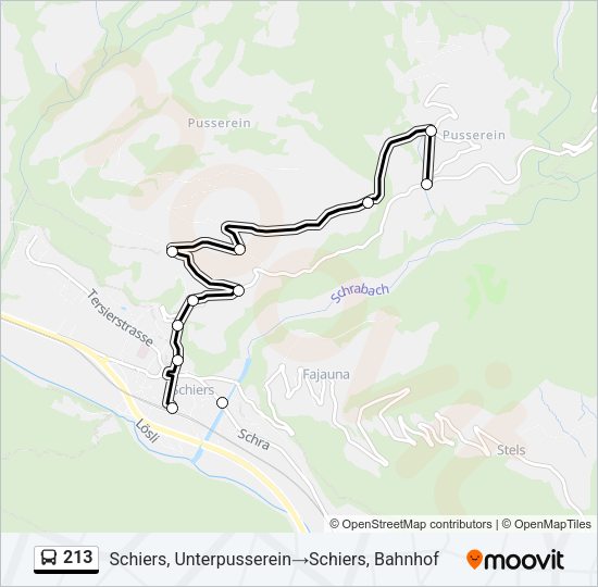 213 Bus Line Map
