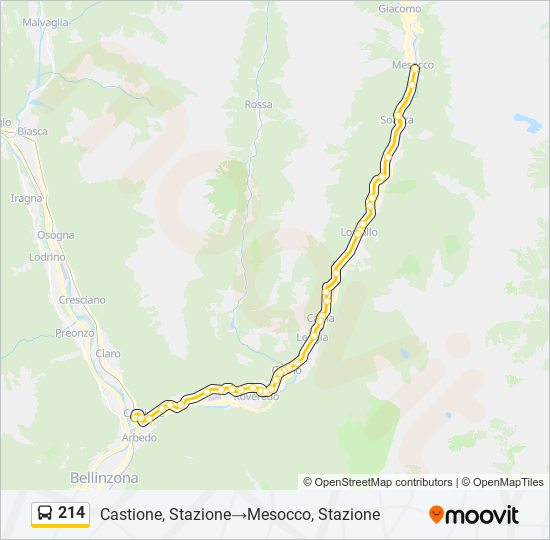 214 bus Line Map