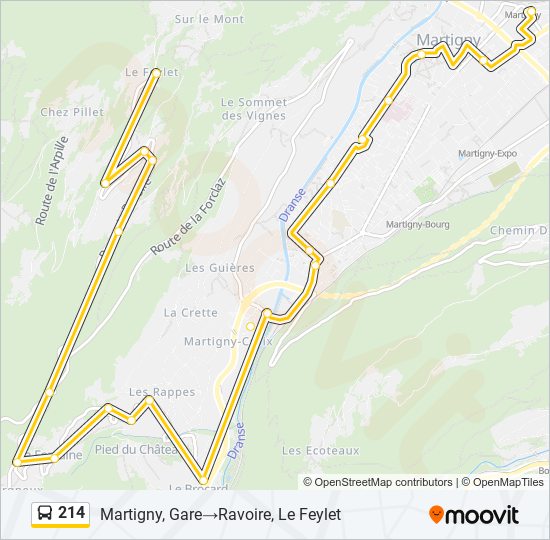 214 bus Line Map