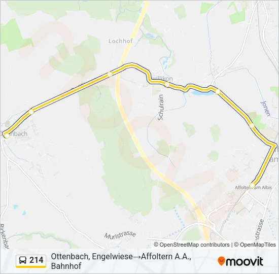 214 Bus Line Map