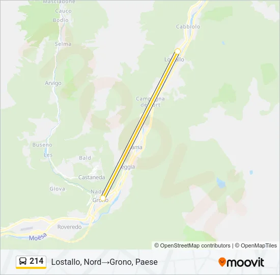 214 Bus Line Map
