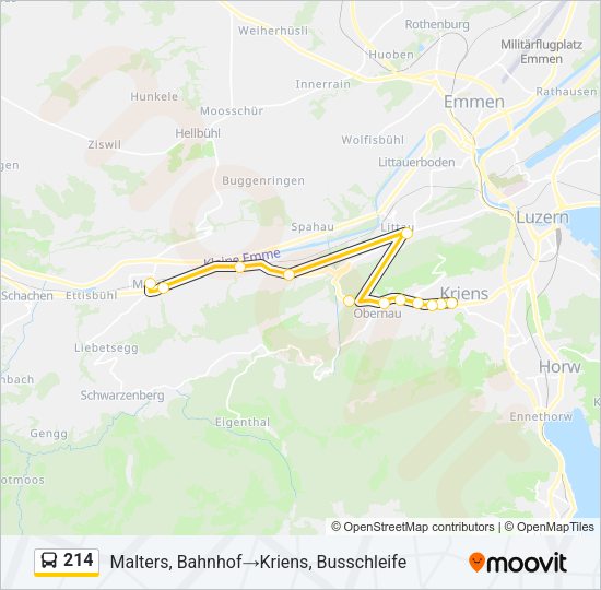 214 Bus Line Map