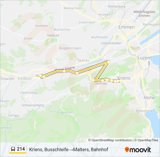 214 Bus Line Map