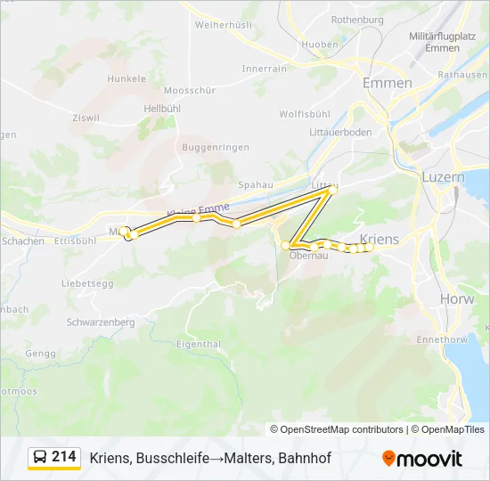 214 Bus Line Map