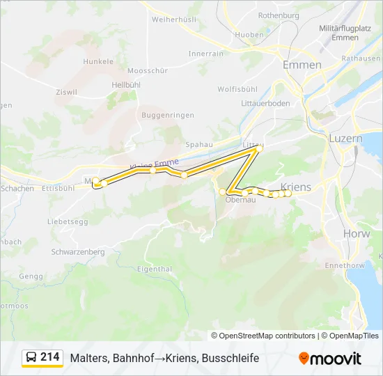 214 Bus Line Map