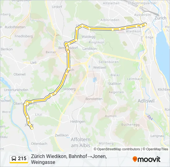 215 Bus Line Map