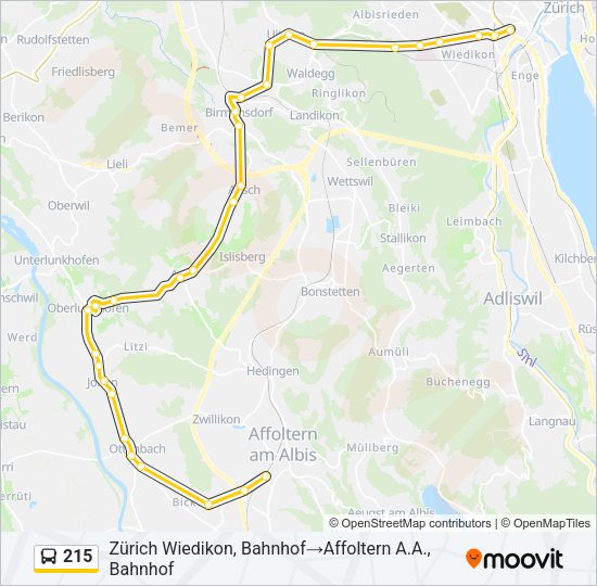 215 Bus Line Map