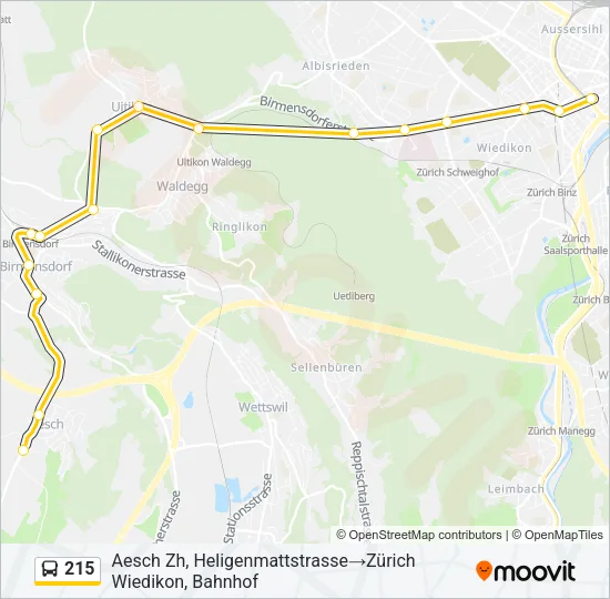 215 Bus Line Map