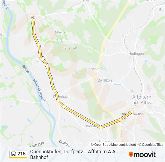 215 Bus Line Map