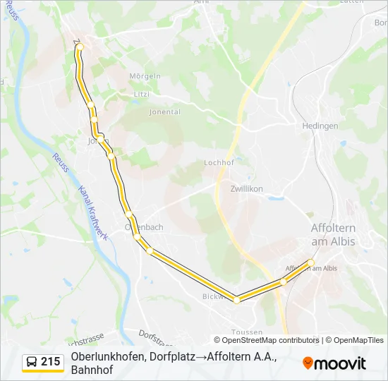 215 Bus Line Map