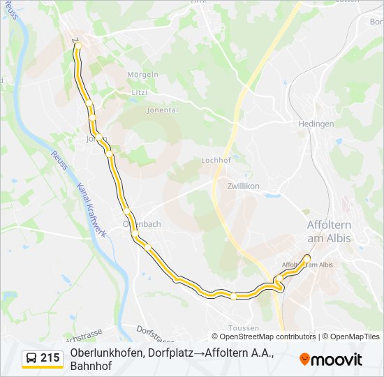 215 Bus Line Map