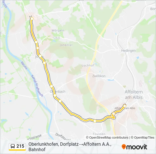 215 Bus Line Map