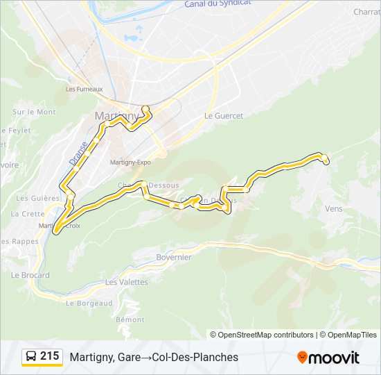 215 Bus Line Map
