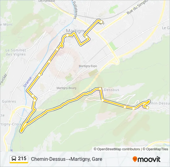 215 Bus Line Map