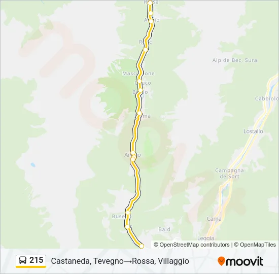 215 Bus Line Map