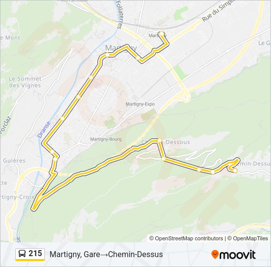 215 Bus Line Map