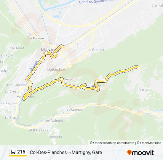 215 Bus Line Map