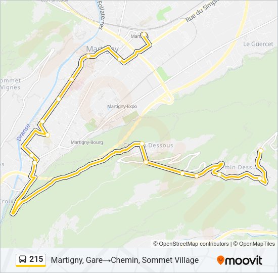 215 Bus Line Map