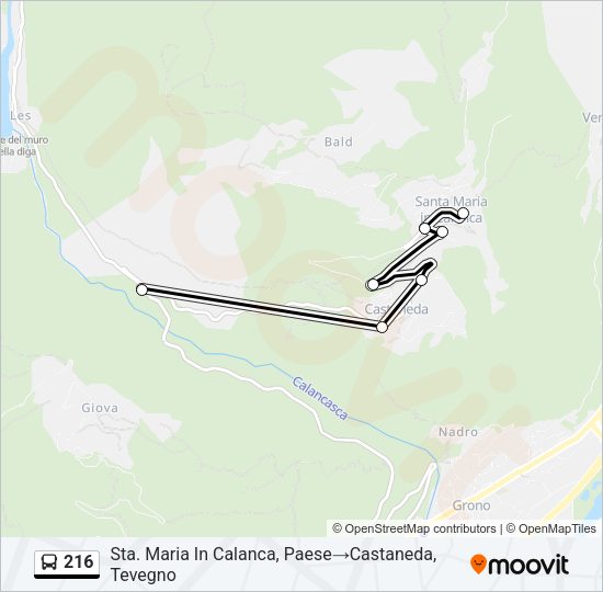 216 Bus Line Map