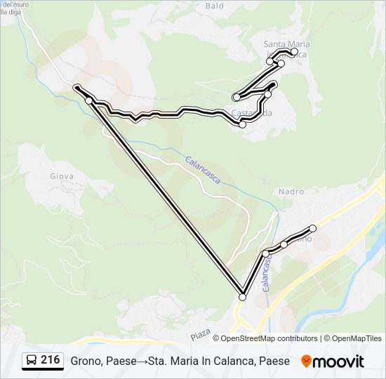 216 Bus Line Map