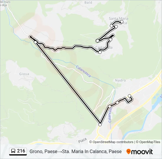 216 Bus Line Map