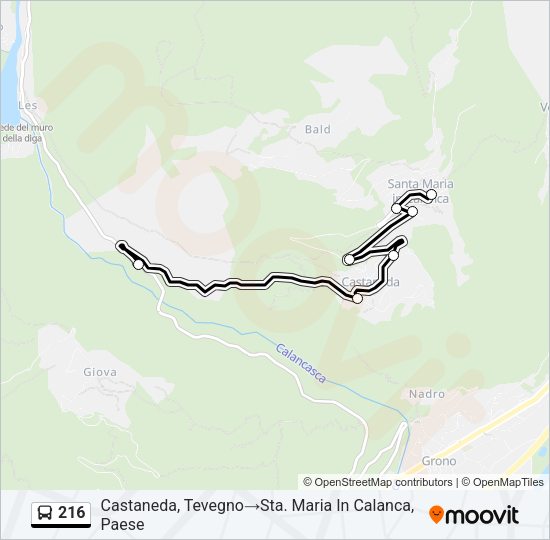 216 Bus Line Map
