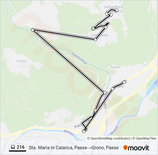 216 Bus Line Map
