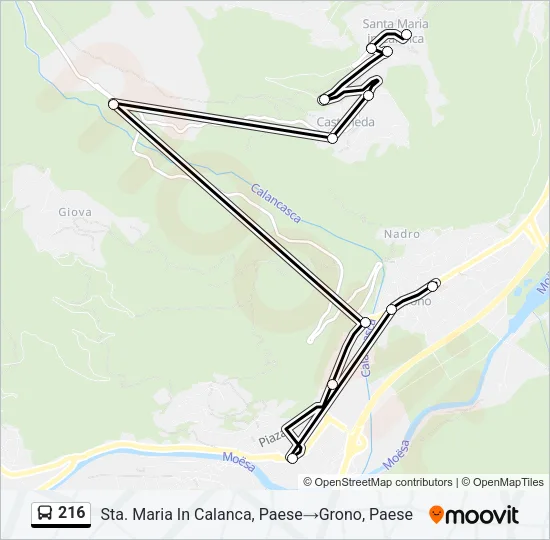 216 Bus Line Map