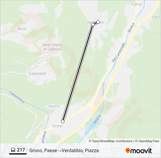 217 Bus Line Map