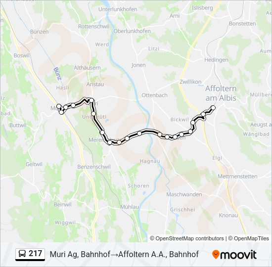 217 Bus Line Map