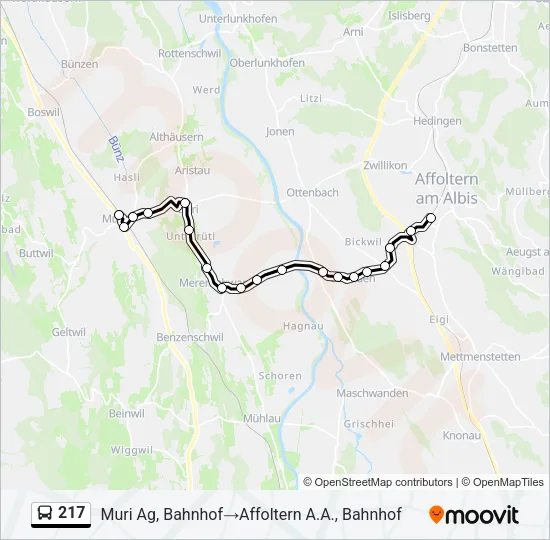 217 Bus Line Map