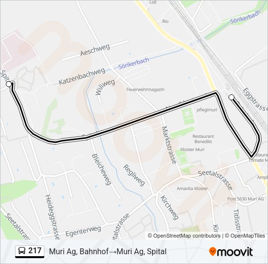 217 Bus Line Map