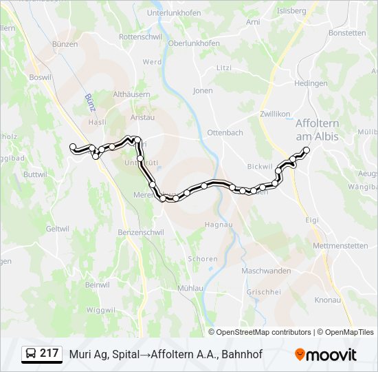217 Bus Line Map