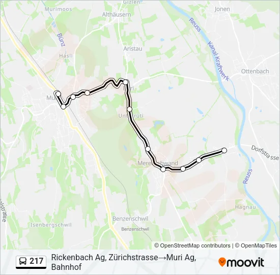 217 Bus Line Map
