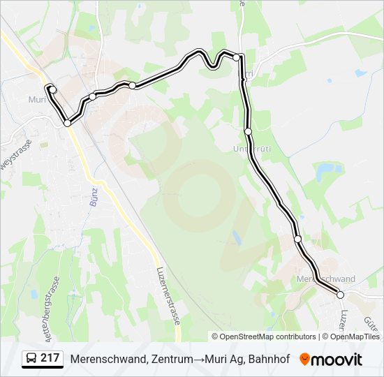 217 Bus Line Map
