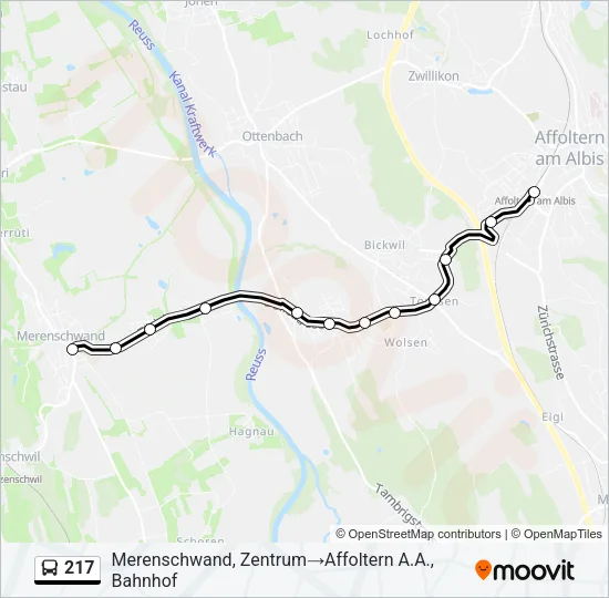 217 Bus Line Map