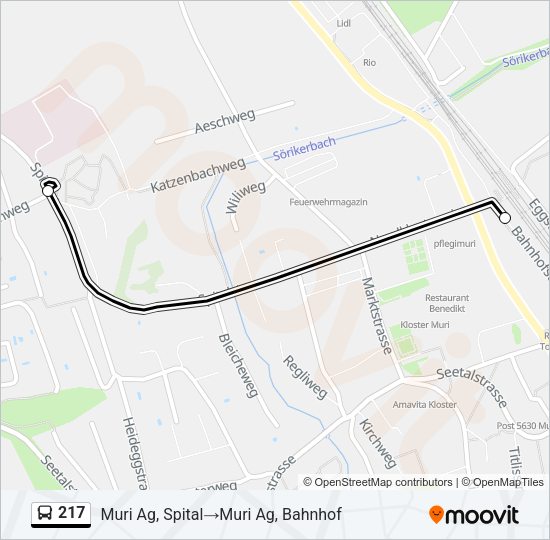217 Bus Line Map