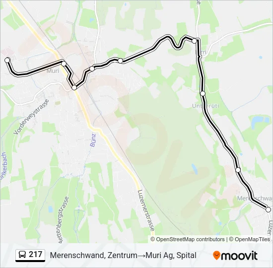 217 Bus Line Map