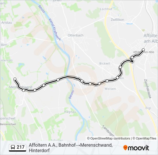 217 Bus Line Map