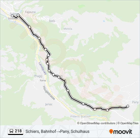 218 Bus Line Map