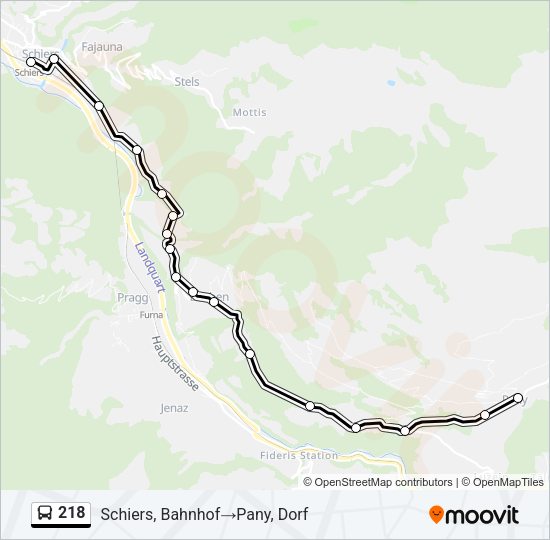 218 Bus Line Map