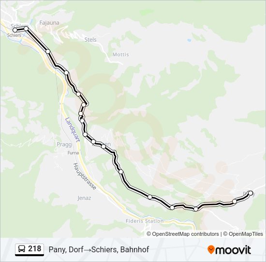 218 Bus Line Map